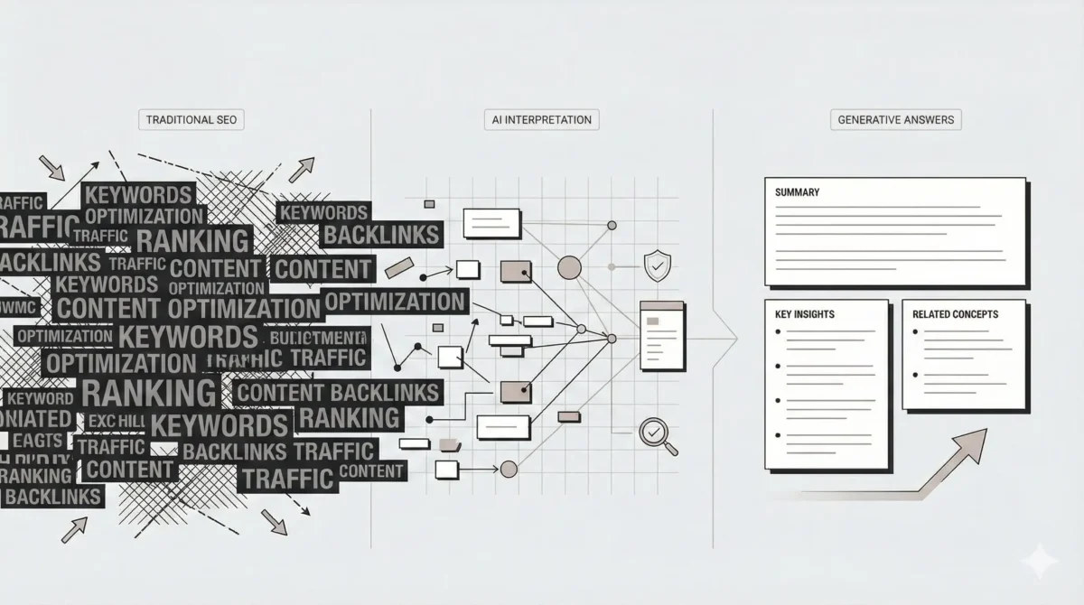 A concept image explaining what is Generative Engine Optimization