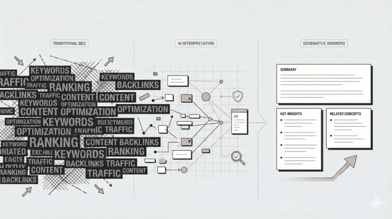 A concept image explaining what is Generative Engine Optimization