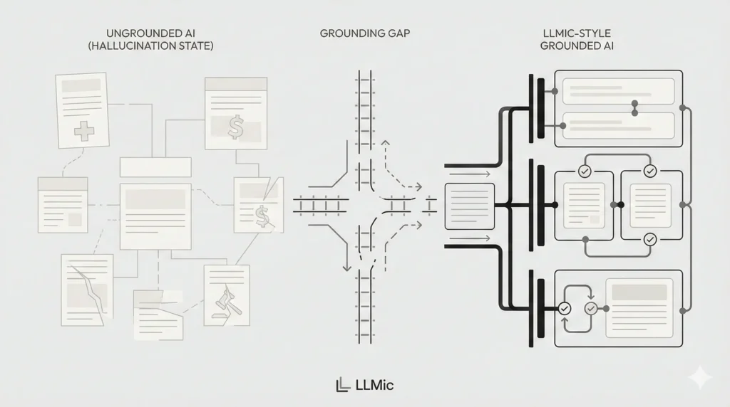 A concept image explaining what is ai hallucination and how to overcome it