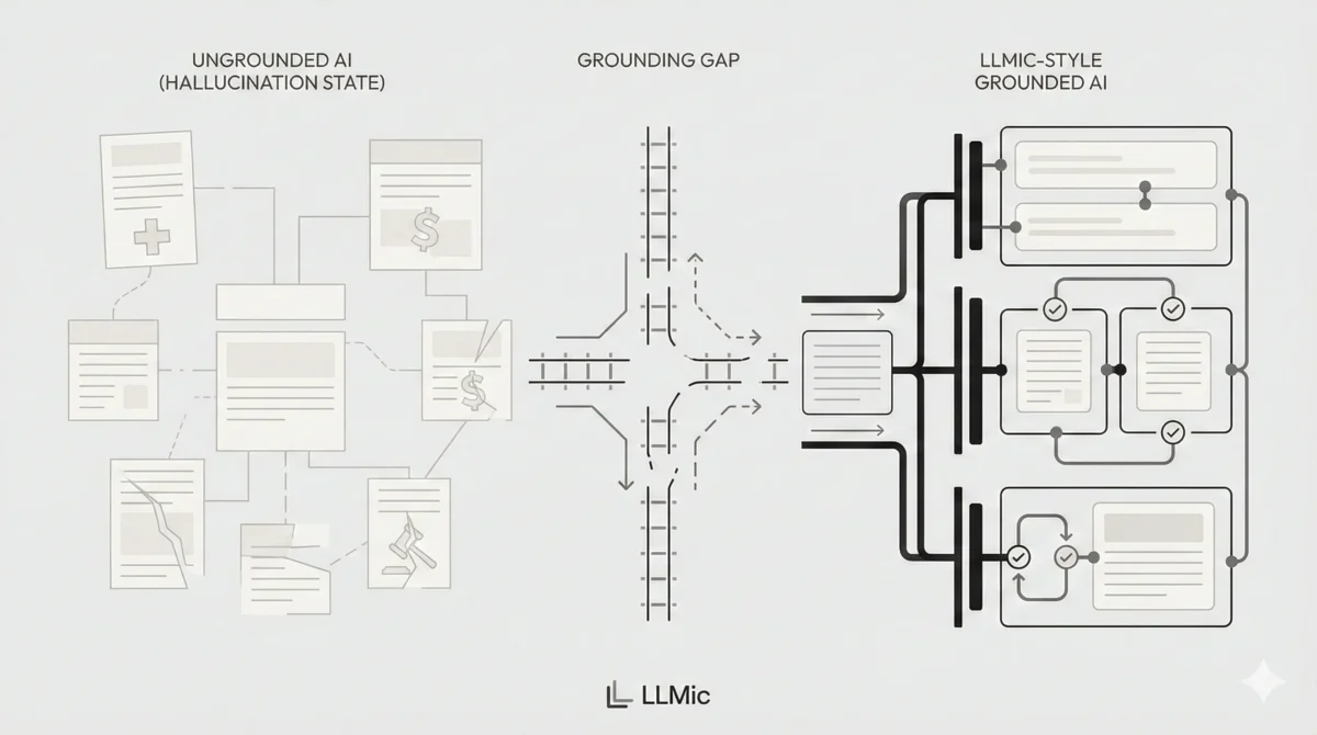 A concept image explaining what is ai hallucination and how to overcome it